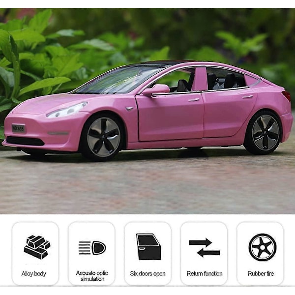 1:32 Legering Tesla X90 Bilmodell Drag tillbaka Elektroniska Leksaker med Ljus och Musik, Diecast Bil Leksak Kompatibel för Tesla Model X, för Teslaälskare Samla