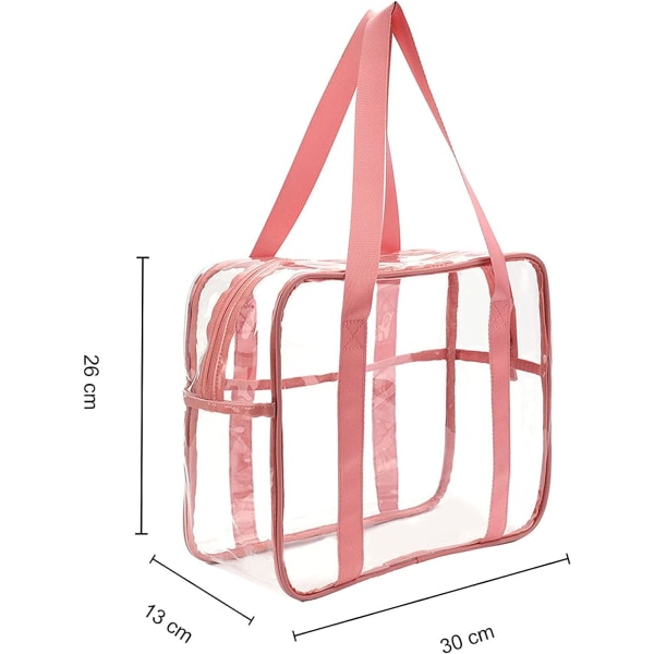 Gennemsigtig Tote Bag Transparent Kosmetik Makeup Toilettaske Letvægts Vandtæt Organizer Stor Opbevaring