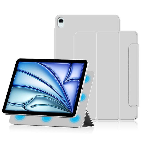 Stativtaske til iPad Air 13 (2024) (M2) - Stødsikker Magnetisk PU Læder Flip Tablet Cover - Grå Multicolor Grey