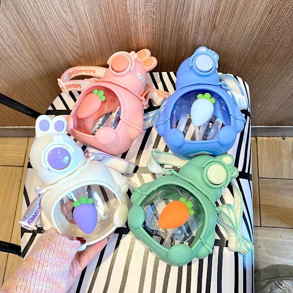 Kanin Drikkeflaske for Barn 690ml Søt Drikkeflaske for Gutter og Jenter Barn Rosa Green 14.5cmx9.5cmx20cm