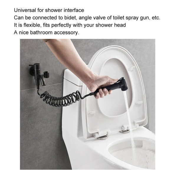 2m kobberhætte bidet bruser slange fleksibel sammenklappelig fjeder bruser slange tilbehør