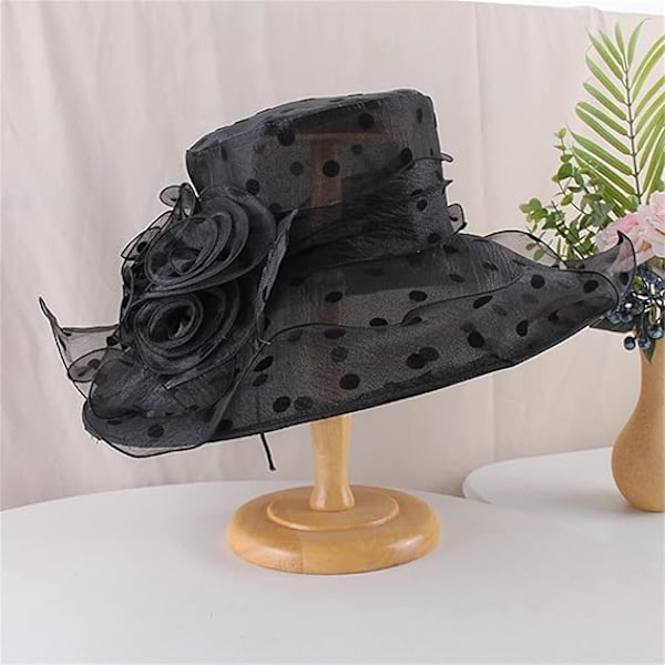 Kirkeklokke Hat Bucket Bryllupsbowler Hatter ClearanceSale Anledningshatter for Bryllup Race Day Hatter Black