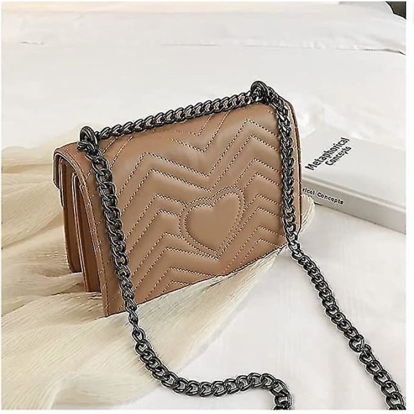 Axelväska Dam Handväska Crossbody Handväska Pu Läder Handväska Dam --khaki