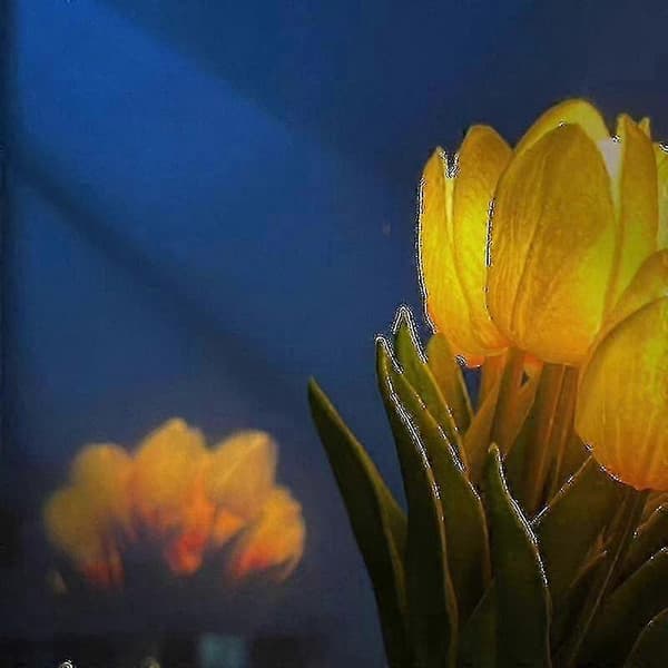 10 stk. kunstige tulipanblomster med LED-lys