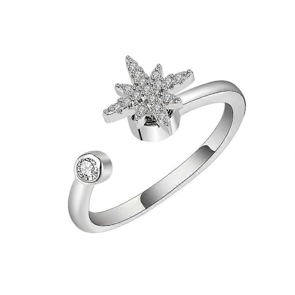 Måne Stjerne Angst Ring Finger Spinner Fidget Ringe Spinner Spiral Fidget Ringe Roterer Frit Anti Stress Legetøj Til Pige Kvinder C Anxiety Ring