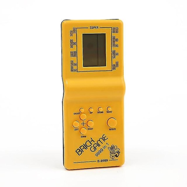 Klassisk håndholdt spilmaskine Tetris spil børne spillekonsol Legetøj med musikafspilning Retro børnefornøjelsesspil afspiller Yellow