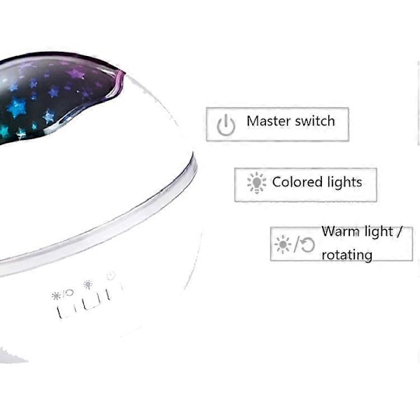 Lille Kugle USB Roterende Stjernehimmel Ocean Projektor Natlampe Black