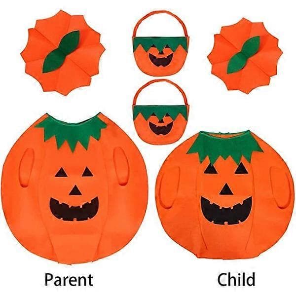 Voksen Halloween Græskarkostume Sæt Græskar Kappe Poncho