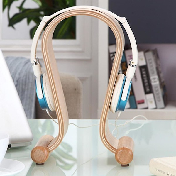 Træ Headset Holder Høretelefon Stativ Hængende Valnød Farve Birk Træ Walnut