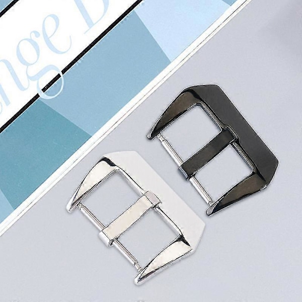 Klockspänne Icke-blekande Universal 18/20/22/24/26mm Rostfritt Stål Klockarmband Lås för Urmakare Frosted Black 24mm
