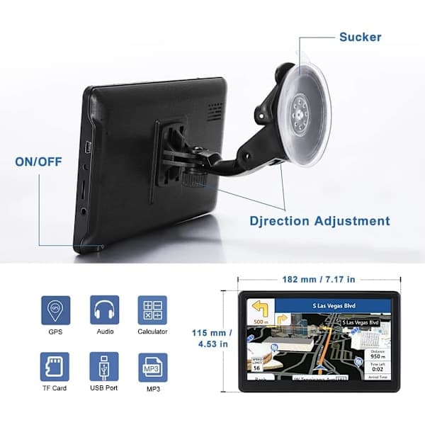 7 tommer touchskærm bil lastbil GPS navigator Sat 8GB 25
