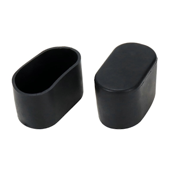 20 st Svarta Möbelfötter Skydd för Bord Stolsben Golvskydd, Oval, Gummi och PVC 25x50mm