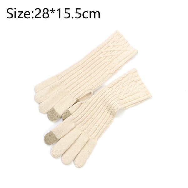 Vinter touchscreen-hansker Unisex strikkede termohansker Khaki