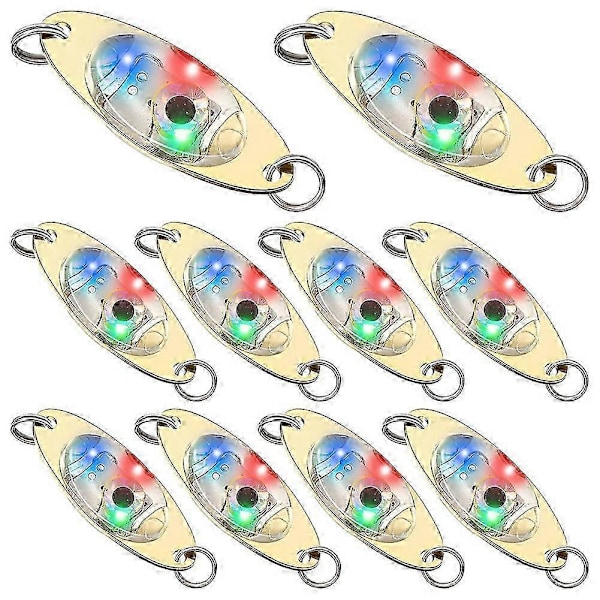 10 stk LED Fiskeblinkere Fiske-skjeer Under vann Blinker Bass Halibut Blinker Trolling Dyp Slipp