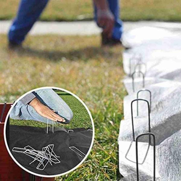U-formede teltpløkker Galvaniseret Sikring af jorden Staple's Garden 1 silverA 10CM