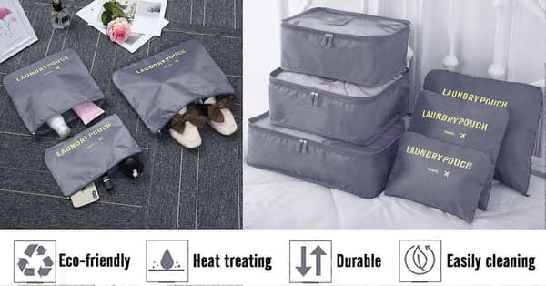 Researrangör Packväskor, 6 st Resepackningskuber Set för Kläder Resebagage Organiseringsväskor