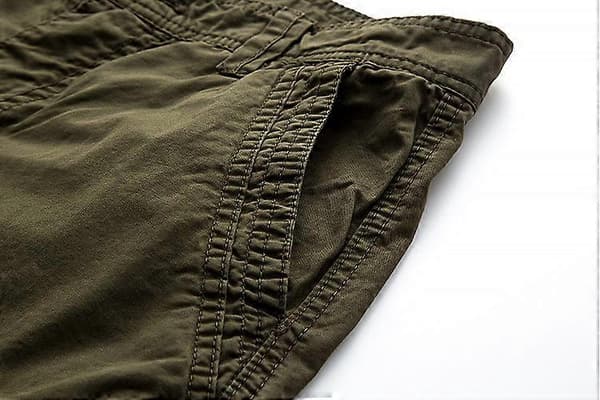 Cargo shorts til mænd, afslappet pasform, multi-lomme udendørs bomuldsshorts - Militærgrøn 44