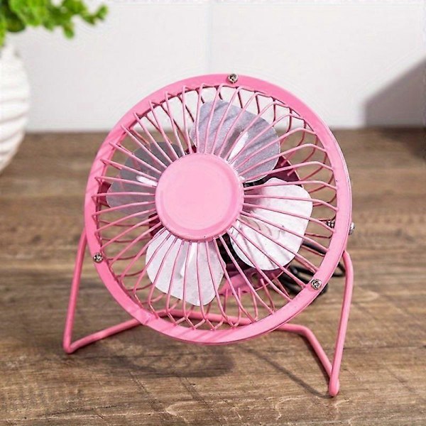 1 kpl Pöytätuuletin, kannettava USB-liitäntäinen pieni rautatuuletin, pieni tuuletin toimistoon, kotiin, sähkötuuletin pink