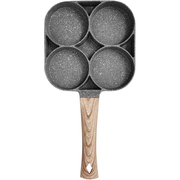 Non-stick Stegepande til Æg, Køkkenredskab Burger Stegepande, 4 Huller Multifunktionel Stegepande, Køkkenredskab Burger Stegepande