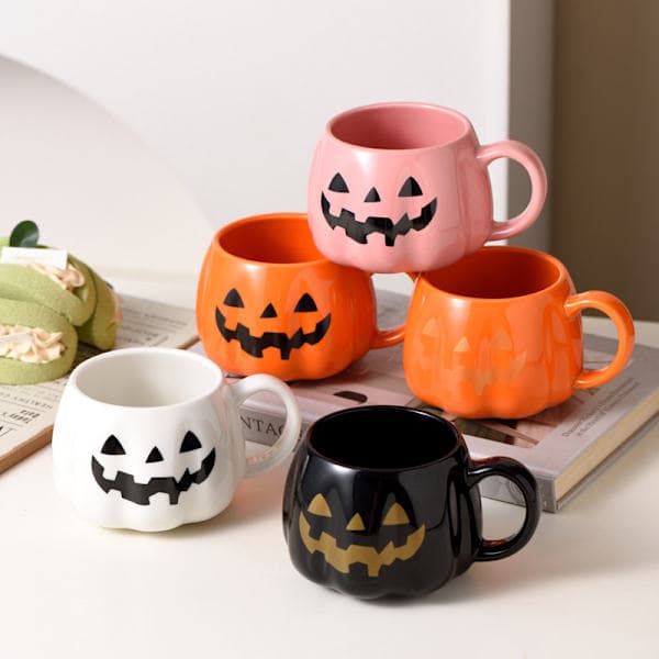 Halloween-kurpitsamuki (valkoinen)