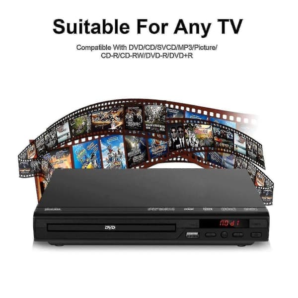 DVD-soitin televisioon, kaikkien alueiden vapaa DVD-CD-soitin AV-ulostulo sisäänrakennettu / NTSC, USB-tulo, kaukosäädin