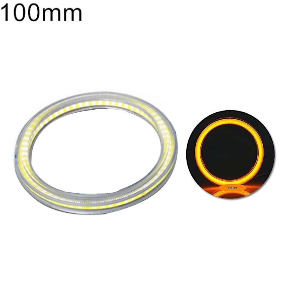 60mm-120mm Auton COB Angel Eye LED-rengasvalo Etuvalolamppu yellow 100mm