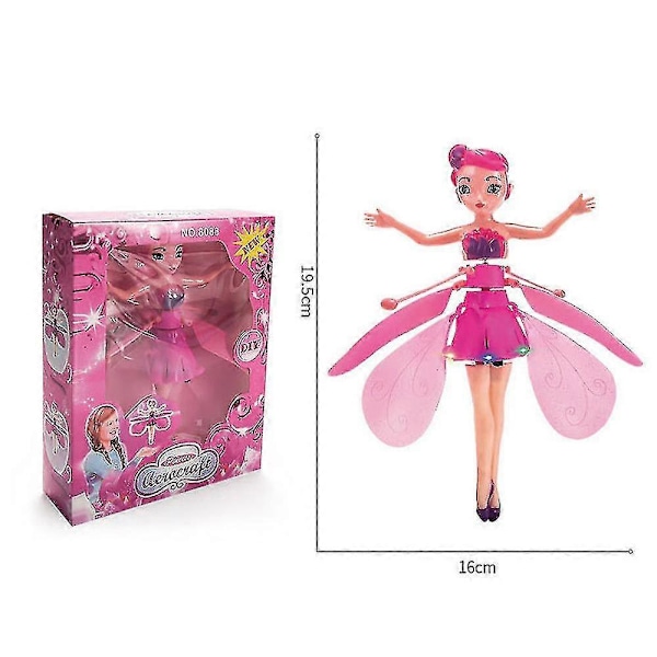 LED Magic Flygande Fe Prinsessa Dock Remote Control Flygande Leksak USB Laddning För Barn Presenter Hög Kvalitet MTS Pink