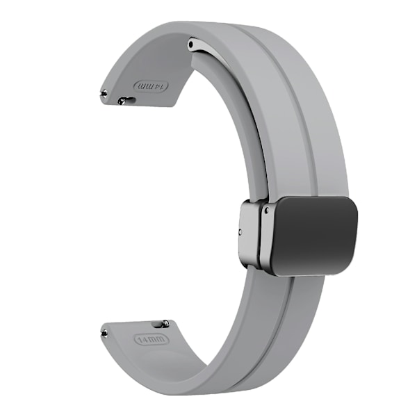Silikonreim for Garmin Lily 2 med magnetisk spenne Light Grey Black Buckle