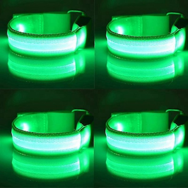 4 kpl LED-valaistus Hevosen Jalkaturvavyö Hevosen Jalkaremmit Yöajon Varusteet Ulkoilun Urheiluvälineet Ratsastustarvikkeet Green 4pcs CN