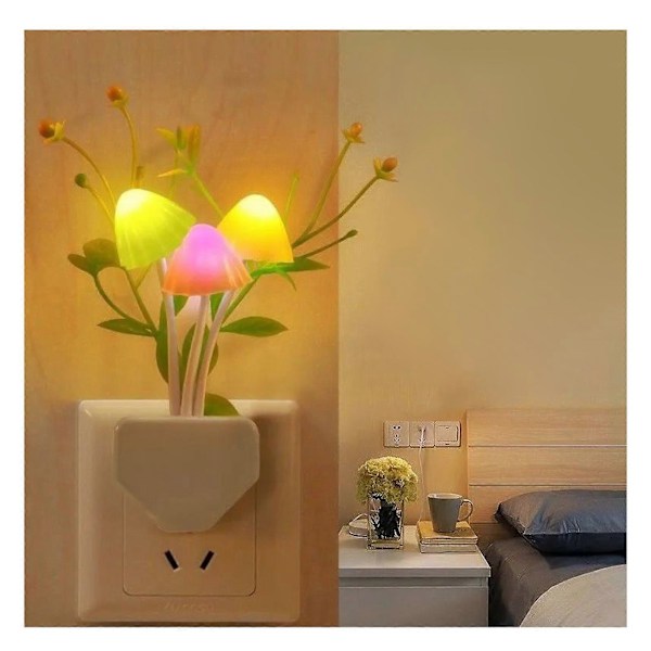 2-pack Romantisk Färgrik Sensor LED Svamp Nattlampa Vägglampa Heminredning