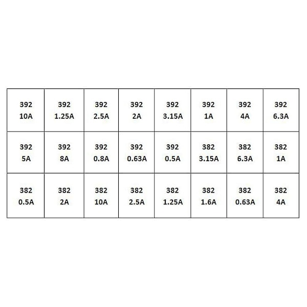 240 stk 382 392 24 Værdi Sikringer Cylindrisk Sikring LCD TV Forsyning PCB Sikringssæt