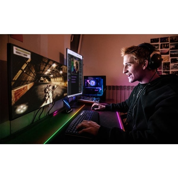 GMS-X5 RGB Gaming Musematte med LED-lys i 7 farger Svart