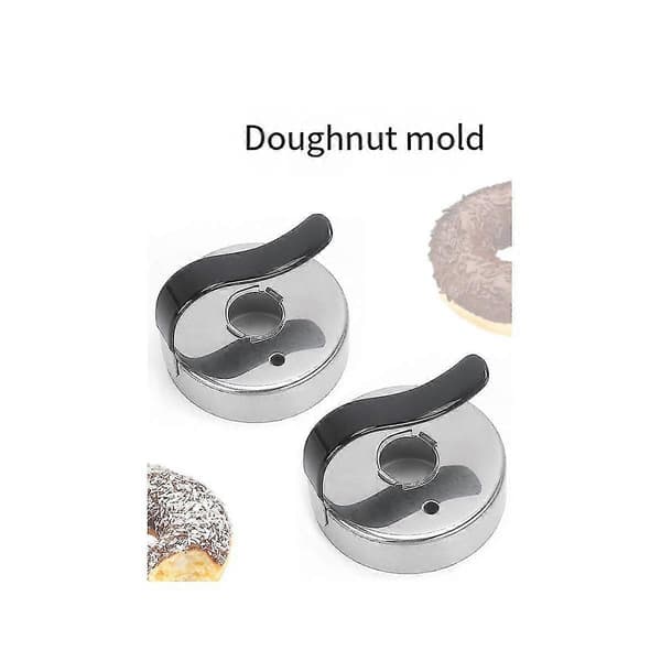 Donutform i rustfritt stål, kakeform, multifunksjonell donutring, fondant, kake, muffinsmaker, bakeutstyr 6-pakning