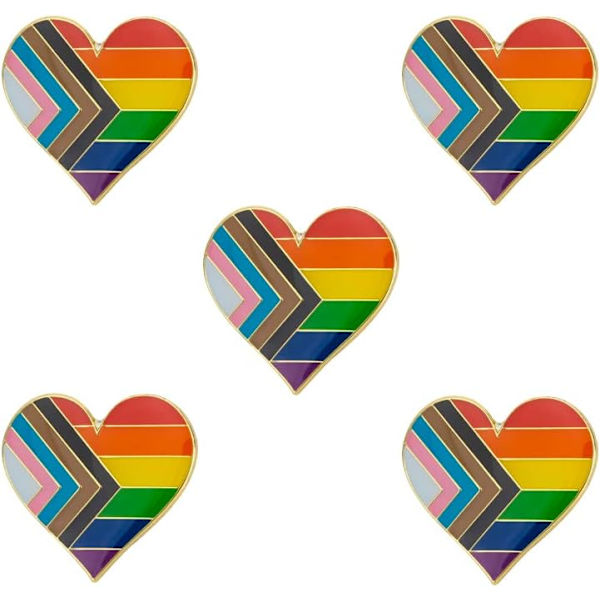 5 kpl biseksuaali ylpeys sydänmuotoinen rintaneula rintaneulat lippu rintaneula rintaneulat Progress Heart 5pcs