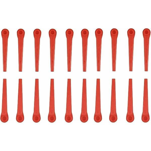 100-pakning plastblader kompatible med Gardena gresstrimmere, erstatningsblader for Gardena gresstrimmere og