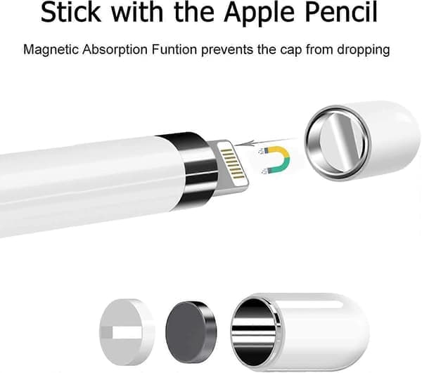 Erstatningsmagnethette for Apple Pencil 1. generasjon iPencil Erstatningsmagnethette for Apple Pencil (2 stk, hvit)