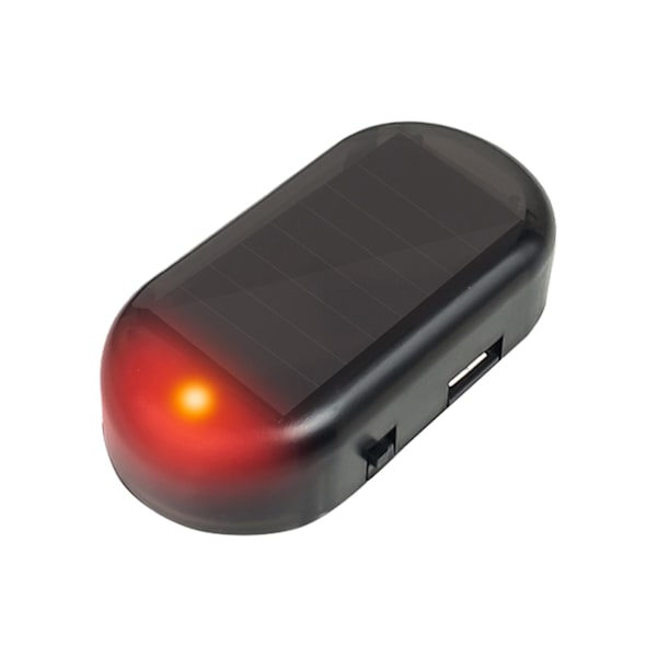 Billadvarningslampa med solenergi, anti-stöld, simulerad realistisk blinkande larmlampa, självhäftande, biltillbehör Red