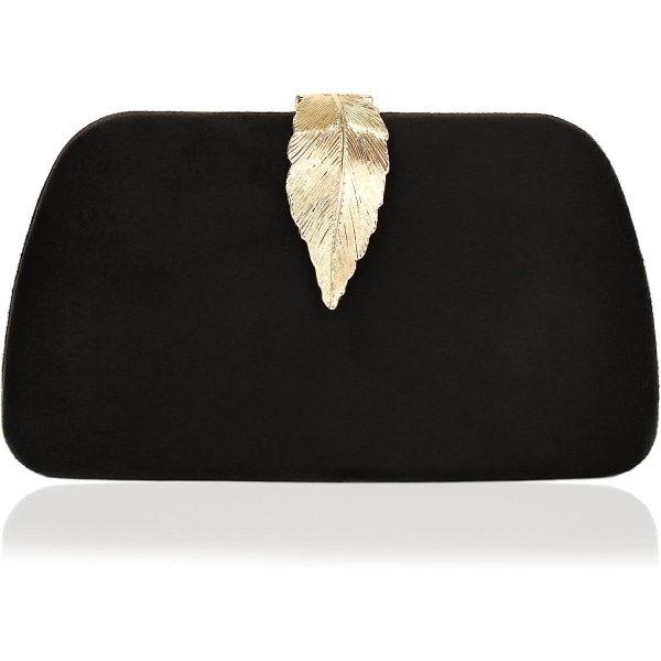 Clutch Laukut naisille Suede Party Evening Bag Metallinen sulkeminen Black