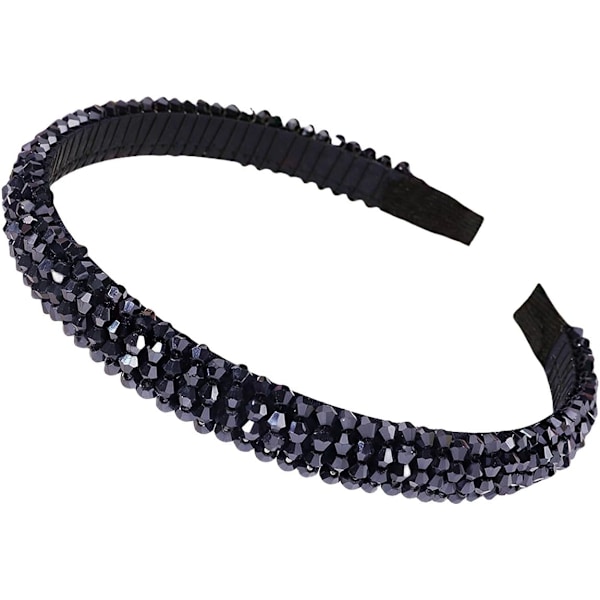 Hårbånd til piger med rhinstenperler, pandebånd med krystalperler, mode, tynde hårbånd til brude, galla og bryllup Navy blue