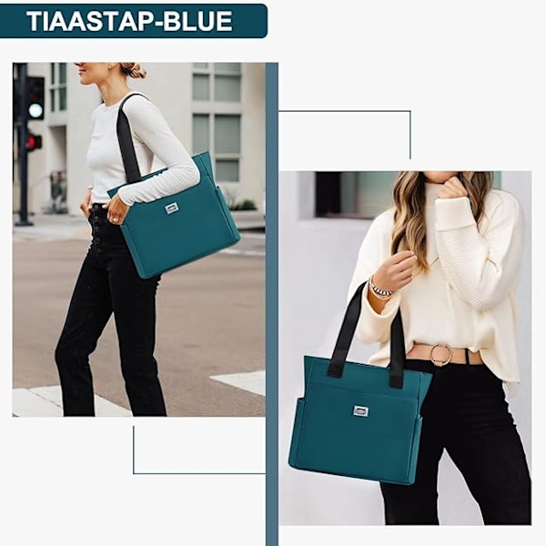 Naisten kangaskassit, nailon olkalaukku, suuri kapasiteetti, vedenpitävä crossbody-laukku kouluun, ostoksiin, matkustamiseen, työhön, päivittäiseen käyttöön Blue