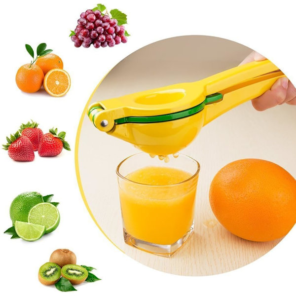 Citronpressar, 2-i-1 Premium Kvalitet Metall Citron Orange Lime Citrus Handpress Juicepress Manuell Citronpress Säker Snabbare och Effektiv Fruktjuicepressning