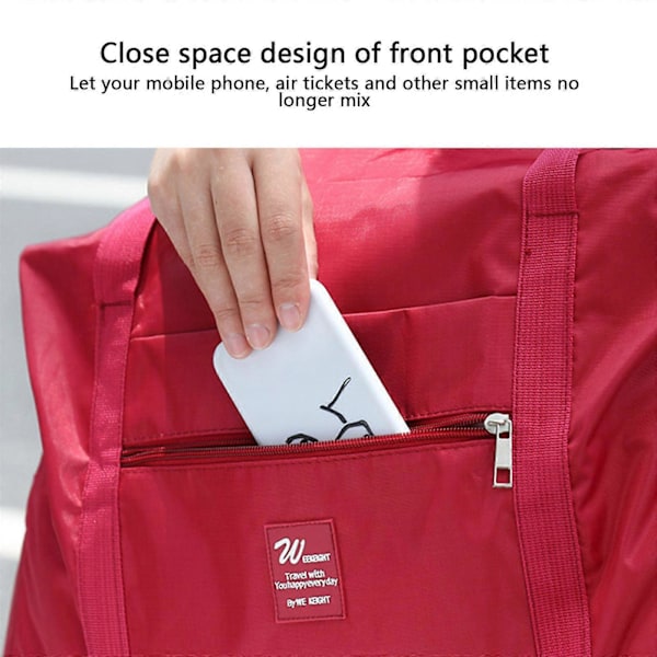 Sammenleggbar reiseveske Tote Carry On Bagasje Sport Duffle Week-ender Overnatting for kvinner og jenter