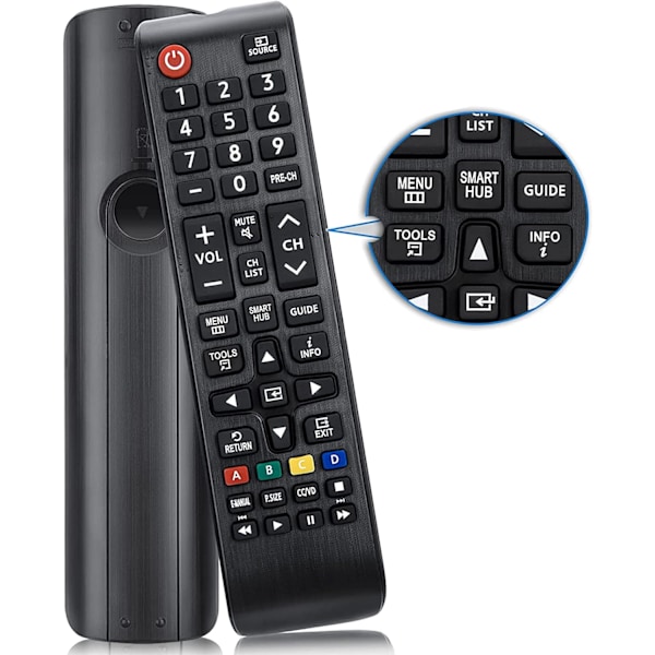 Universalfjärrkontroll för Samsung-fjärrkontroll TV, fjärrkontrollersättning med alla för Samsung TV-kontroll TV-apparater.