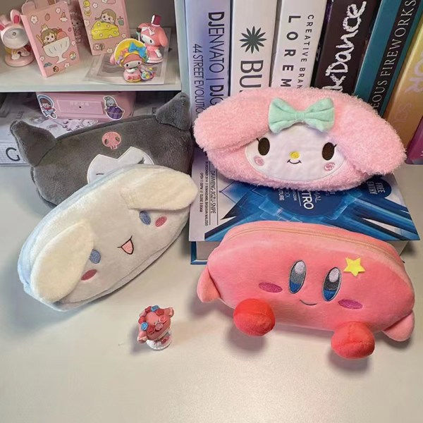 Anime-hahmojen pehmoinen kynäkotelo, ihastuttava kotelo, jossa on suuri kapasiteetti koulutoimistoon Kirby Kirby