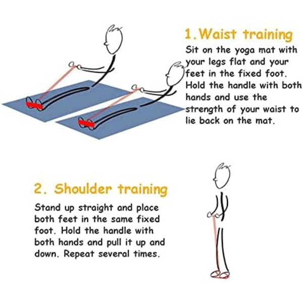 Motståndsträning 4 rör Pedal Motståndsband Sit-up Dragrep Fitness Pedal Tränare Spänningsrep Sport Tränare Utrustning