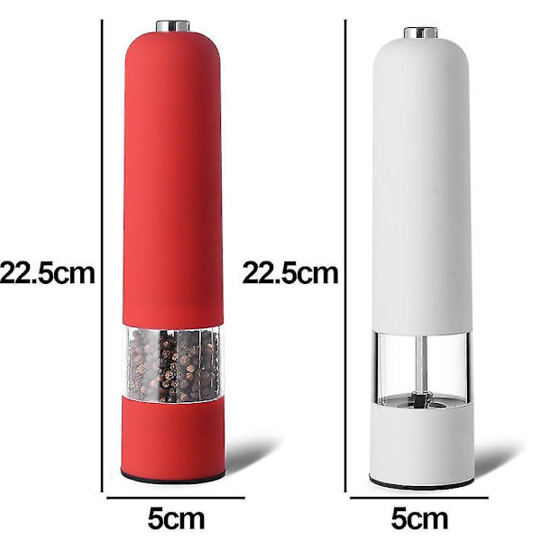 Suola- ja pippurimyllysetti 2 kpl, manuaalinen, säädettävällä keraamisella myllyllä karkeasta hienoon, mausteiden myllysetti red white