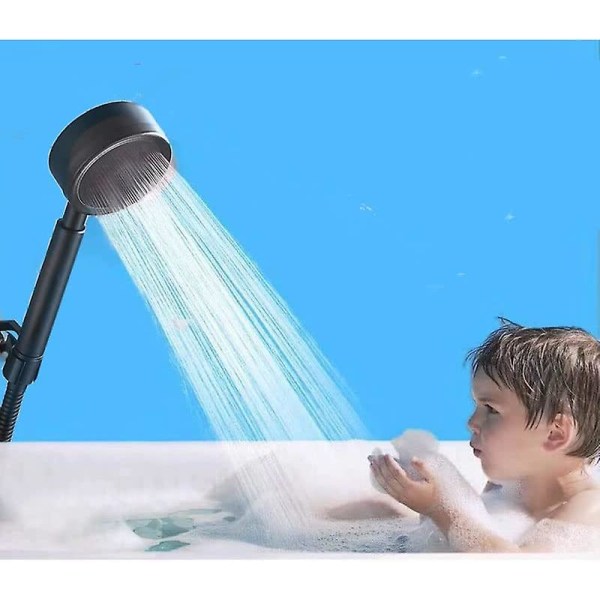 Suihkupää, 304 ruostumatonta terästä korkeapaineinen suihkupää, vettä säästävä kylpyhuoneen suihkupää (musta)