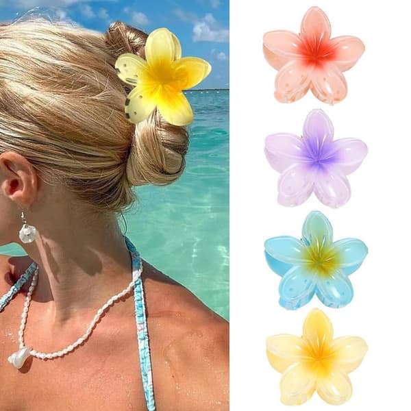 Halkfria Blomhårklämmor - 4-pack Blomhårklämmor