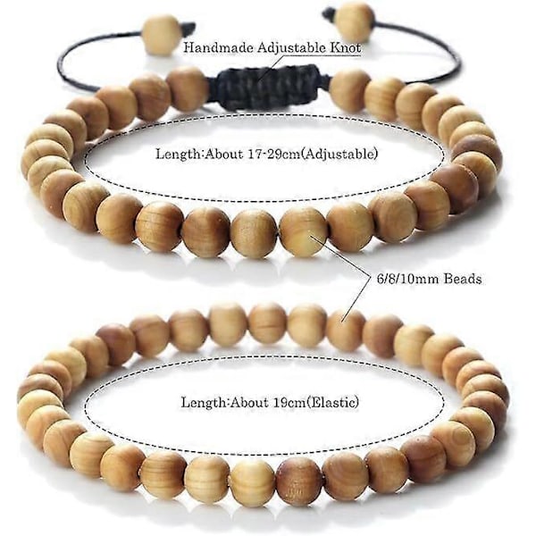 High Cliff Cypress Träpärlor Armband Dam Herr Meditation Handgjort Armband Black Pear Wood 6mm