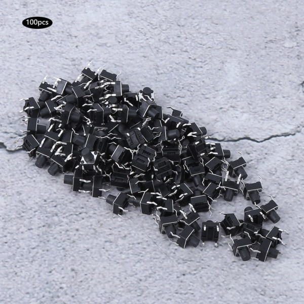 100 st Momentary Taktil Tryckknappsbrytare Mini Micro Tact Switch Tillbehör 6 x 7 mm